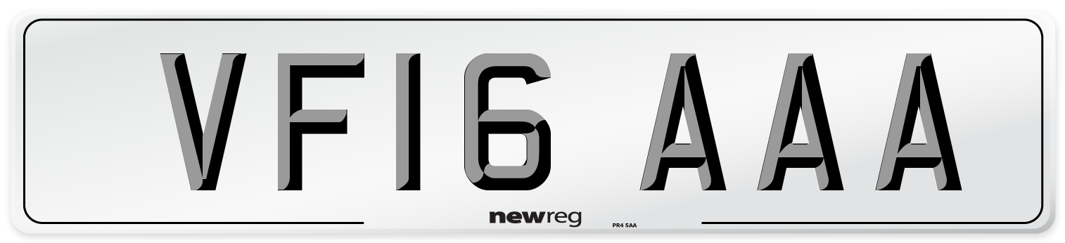 VF16 AAA Number Plate from New Reg